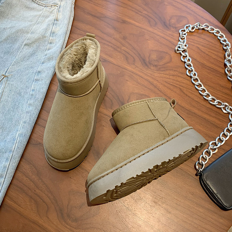 加绒雪地靴女童外穿厚底2026年冬新款皮毛一体短筒靴加厚防滑棉鞋,淘宝优惠券,粉丝福利购,淘宝优惠卷