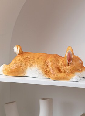 慧心巧聚感应摆件柯基狗客厅装饰品创意入户玄关酒柜摆设家居饰品