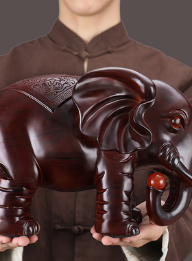 大象摆件一对招财小象家里酒柜装饰客厅玄关电视柜书柜摆设工艺品