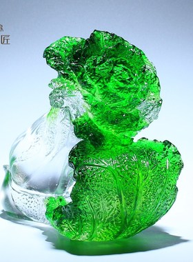 琉璃翡翠玉白菜摆件招财百财如意客厅高端家居水晶装饰发财工艺品