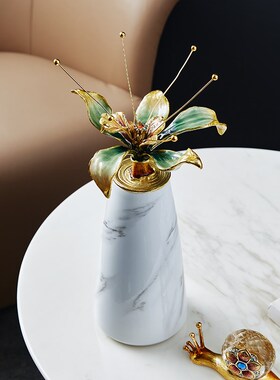 圣朗伦 《轻奢时光》珐琅彩工艺摆件创意玄关角几家居饰品