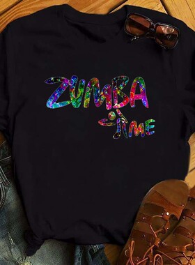 极速Maycaur Fashion Love uZumba Dance Print T Shirt Women Cl