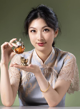 极速朱炳b仁铜 兔儿爷系列办公桌中式艺术品创意家居装饰品兔子摆