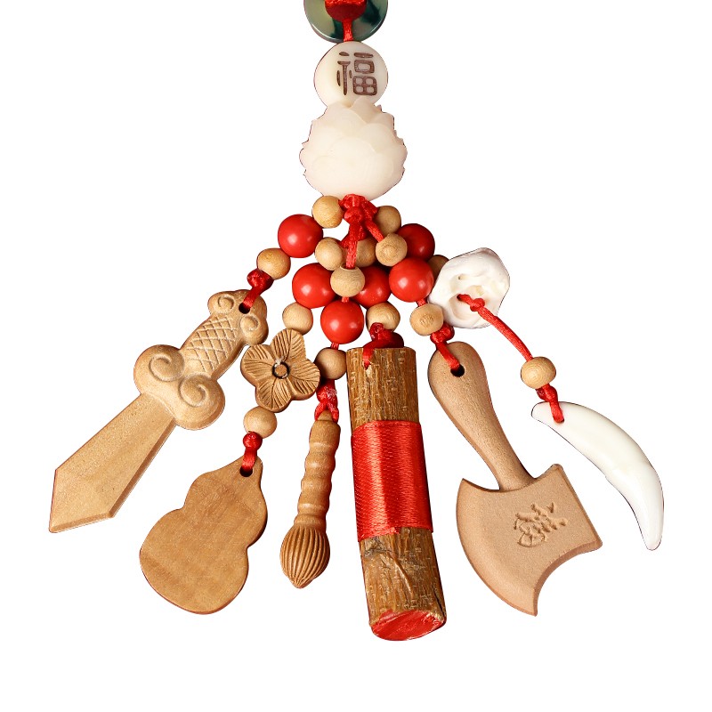 极速桃木剑桃木挂件宝宝婴儿儿童哭E闹狗牙孕妇猪惊骨随身携带东 - 图3