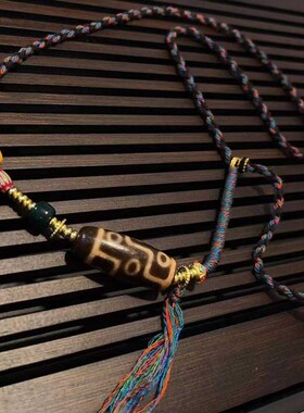 新品九眼天珠藏风项链搭配s冰裂纹玛瑙血巴琉璃回流老骨护主阿呆T