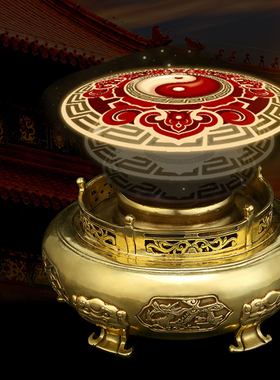 极速黄铜九转乾坤鼎摆件九龙x戏珠鼎青龙乾坤家居办公室工艺品开