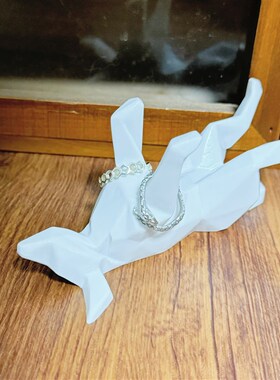 极速属于艺术生的浪漫v创意小摆件戒指座碟首饰座送女生礼物