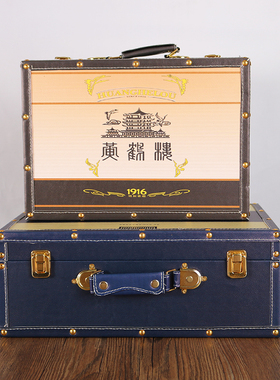 新品欧式复古f手提木箱子皮革大号三件套收纳箱储物箱摄影陈列道