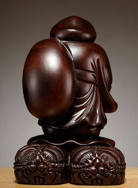 极速黑檀c实木质雕刻大黑天财神佛像财神爷摆件家居店铺寺庙供奉