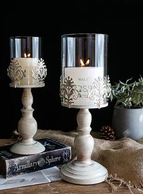 欧式现代简约复古雕花镂空金属烛台餐桌家居 婚庆 装饰铁艺工艺品