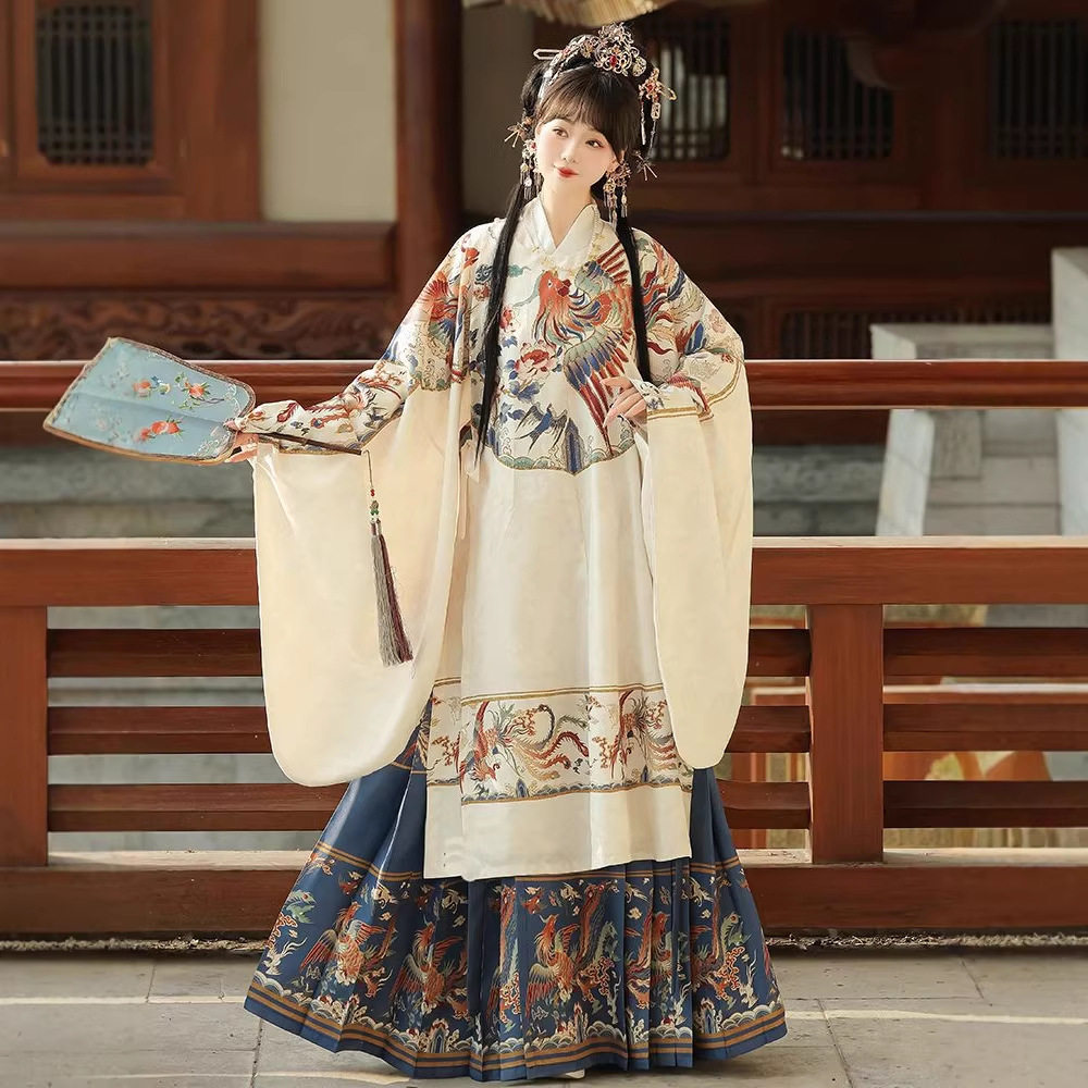 原创汉服女2025新款明制正品长衫圆领袍马面裙重工印花秋冬季套装,淘宝优惠券,粉丝福利购,淘宝优惠卷