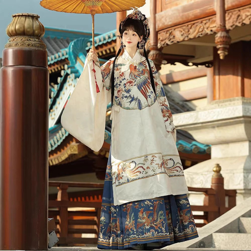 原创汉服女2025新款明制正品长衫圆领袍马面裙重工印花秋冬季套装,淘宝优惠券,粉丝福利购,淘宝优惠卷