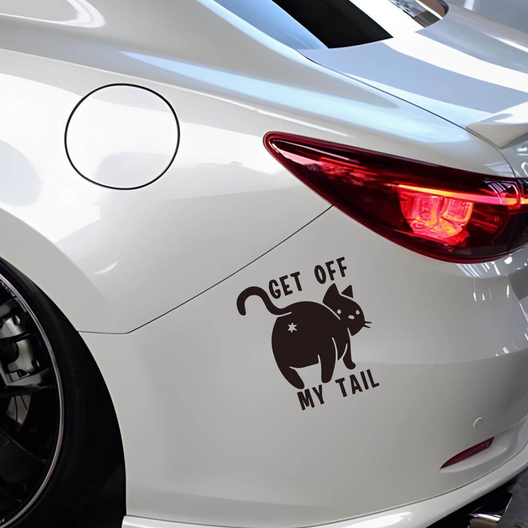 小猫Get Off MyTail汽车个性贴纸潮牌贴车身后挡风电动摩托车贴纸,淘宝优惠券,粉丝福利购,淘宝优惠卷