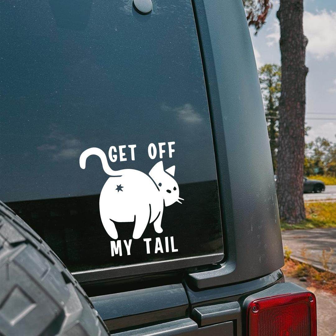 小猫Get Off MyTail汽车个性贴纸潮牌贴车身后挡风电动摩托车贴纸,淘宝优惠券,粉丝福利购,淘宝优惠卷