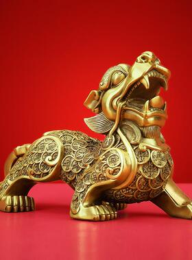 威弗列德家居装饰品黄铜貔貅摆件桌面玄关客厅办公室开业礼品摆件