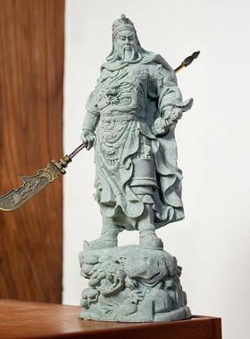 中式办公桌面摆件关公古风工艺礼品摆饰武财神关二爷装饰品鱼缸造