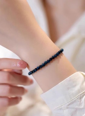 天然虎眼石手链虎睛石手串复古风礼物招财圆珠猫眼显白女男潮