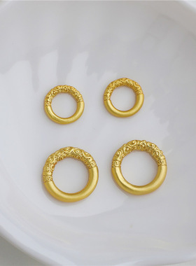 沙金包金保色如意乾坤圈闭口圈编绳手串连接环复古同心圈手工