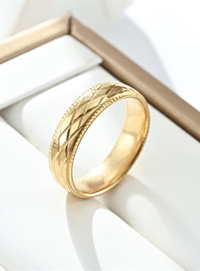 跨境不掉色精致朋克钛钢复古印花指环不锈钢精抛光戒指厂家批发