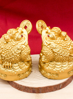 招财金蟾摆件金属工艺礼品动物蟾蜍创意家居客厅办公室装饰品