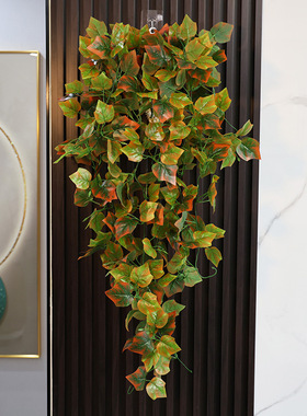 仿真5叉枫叶壁挂藤条圣诞万圣节人造植物装饰婚庆家居道具摆件