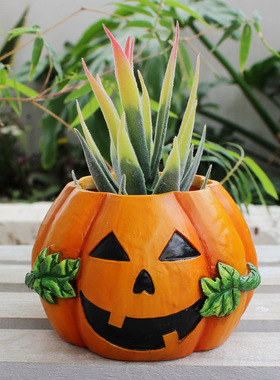 2025新款万圣节鬼节创意南瓜花盆装饰家居桌面小巧节日礼品