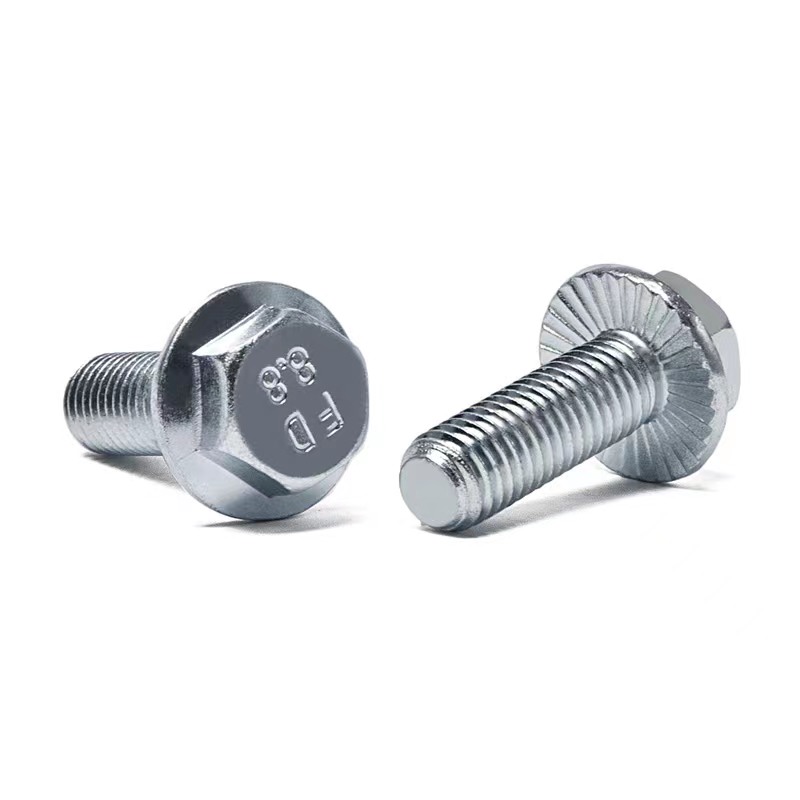 DIN6921镀锌8.8级外六角法兰面带齿螺栓GB5789带垫螺丝Q186M5M6M8 - 图3