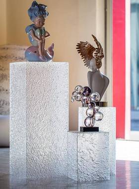 服装店轻奢底座艺术落地摆件装置陈列摆台增高展示台流水纹地台