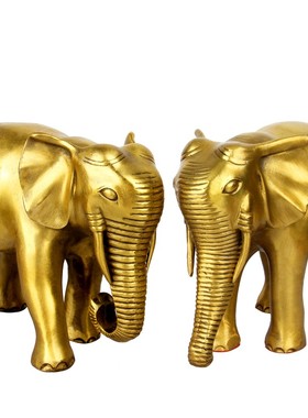 铜大象摆件一对铜象对象吸水象玄关电视柜装饰乔迁新居开业礼品