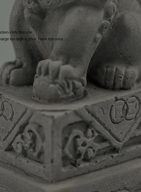 7L8K秃鸡！“你的桌面我来守护”迷你石狮子 桌面茶几微观造景摆