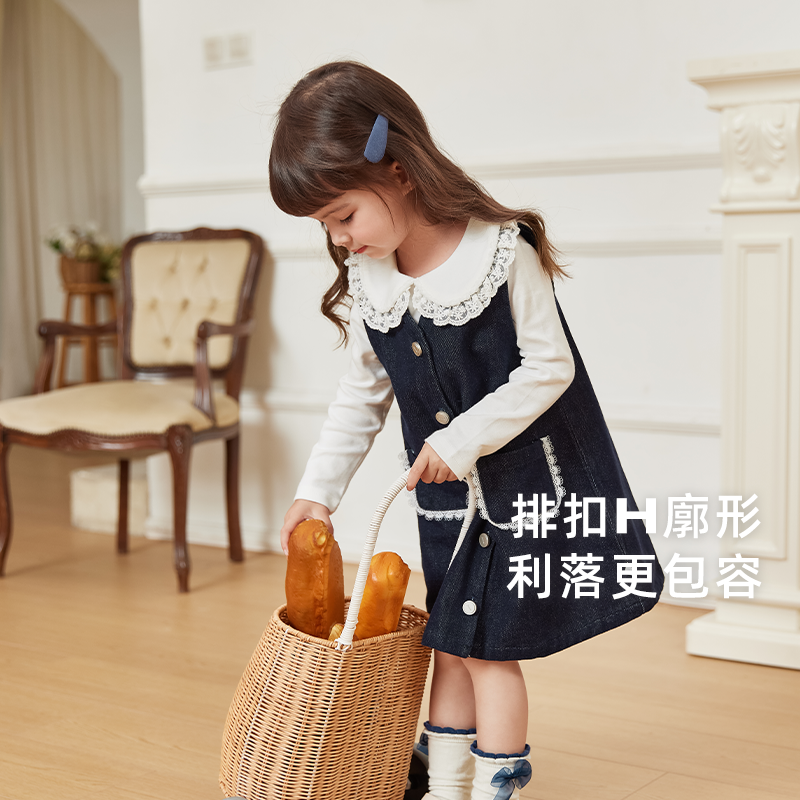 [防褪色]女童连衣裙无袖背心裙牛仔裙叠穿洋气女宝宝春装儿童裙子,淘宝优惠券,粉丝福利购,淘宝优惠卷