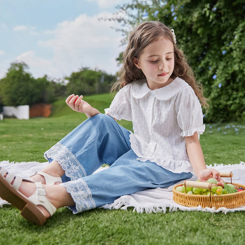 [7A抗菌]女童套装夏季儿童娃娃衫两件套大童洋气夏装宝宝夏日衣服 - 图1
