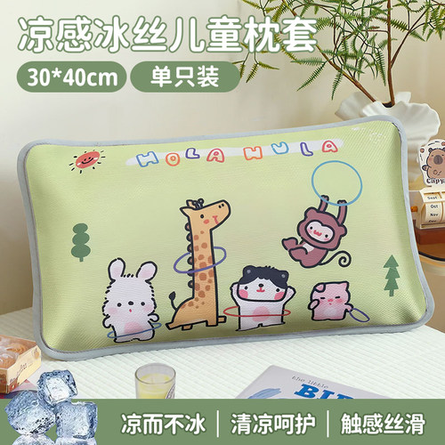 儿童冰丝枕套30x50夏季枕芯套40x60夏天宝宝卡通枕头套单只学生用 - 图2