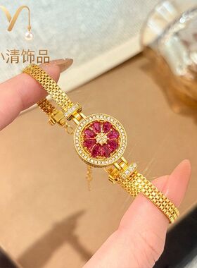 中式八宝罗盘旋转沙金手链