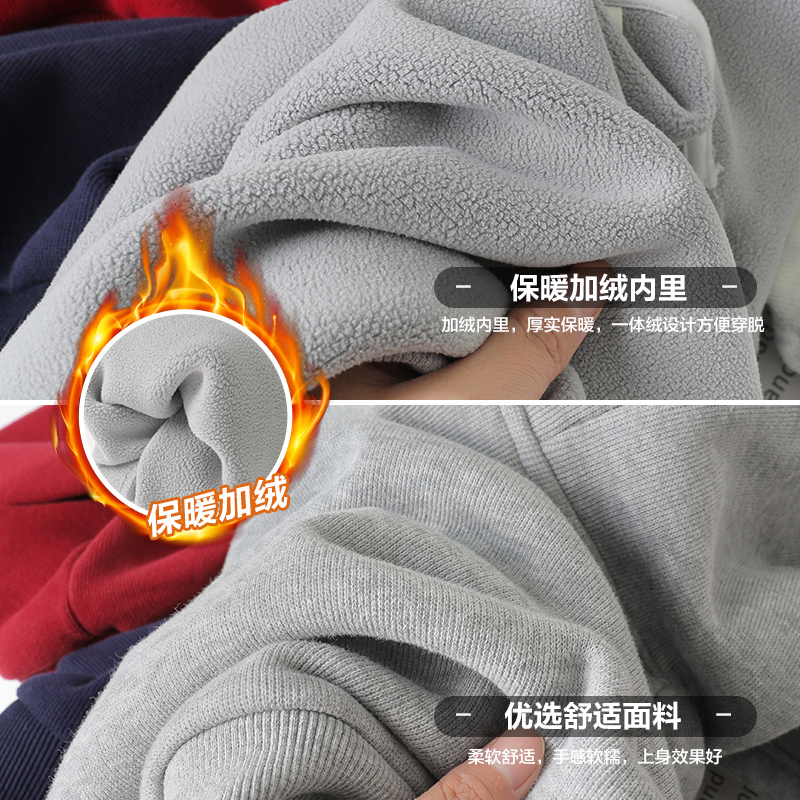 右欧儿童加绒卫衣男童秋冬款2024新款宝宝加绒保暖休闲潮流上衣服