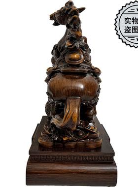 马到功招财马成件仿钱实木袋元宝工艺家居办公室开业装马到成功饰