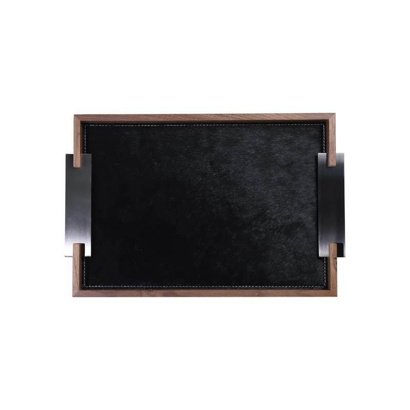 欧式轻奢覆古胡桃木马毛香薰托 托盘首饰盘客厅茶几家居衣帽间收,淘宝优惠券,粉丝福利购,淘宝优惠卷