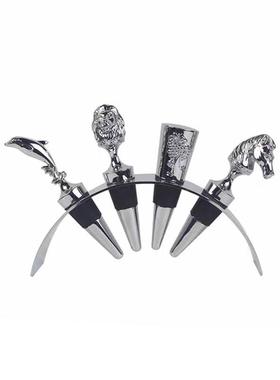 现代轻奢样板间餐桌玻璃冰桶酒杯红酒塞托盘创意摆件桌面装饰品