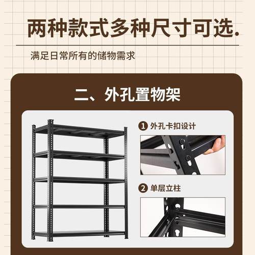 家用多层货架置物架落地仓库阳台杂物间储物架商用超市展示收纳架 - 图1