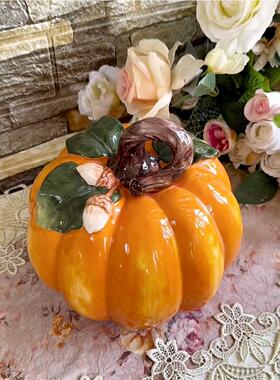 桔色南瓜摆件陶瓷装饰品客厅电视柜酒柜玄关家居饰品创意轻奢高档