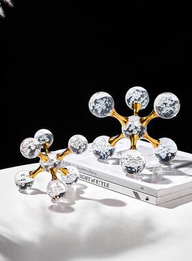 几何分子透明球装饰现代客厅高端无障碍豪华入口酒柜电视柜办公室