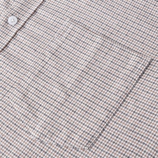 【加厚纯棉】庄吉男士长袖衬衫千鸟格2025秋冬新款保暖磨毛衬衣