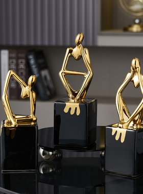 北欧轻奢风抽象人物摆件家居酒柜个性造型工艺礼品P摆饰桌面装饰