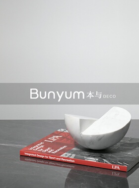 简约黑白大理石半圆o球摆件售楼处样板房家居桌面软装饰品摆设