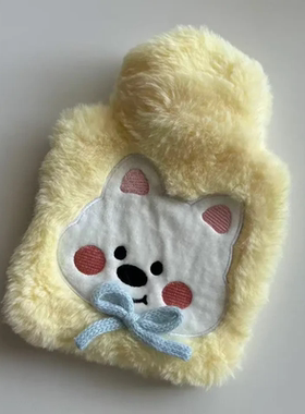 冬季可爱企鹅小狗毛绒注水热水袋学生暖手宝加厚防爆暖肚子热水S