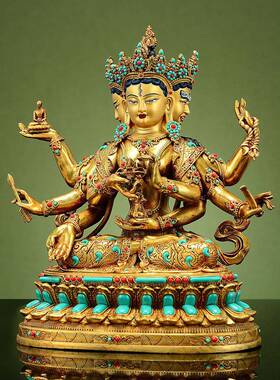 奥斯特的全镀的爱好母亲室内家居饰宝镶嵌朗珠玛的铜金石21907091