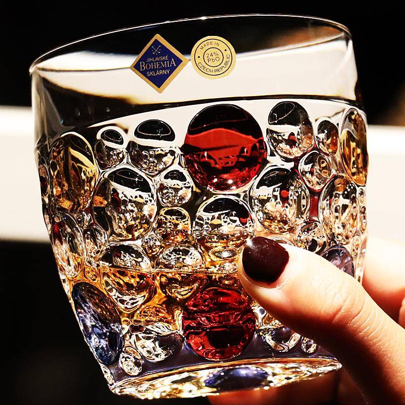捷克BOHEMIA玻进口水晶璃炫彩XO威士96585忌烈酒杯洋杯果汁酒水色 - 图0