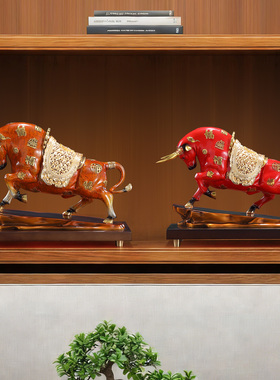 黄铜牛势如虹招财牛摆件高档办公室桌装饰工艺品公司乔迁开业礼物