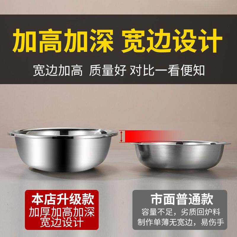 304 不锈钢盆特厚反边大盆洗脸盆洗菜盆商用大号盆洗澡洗衣特厚盆,淘宝优惠券,粉丝福利购,淘宝优惠卷