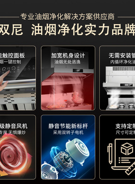 双尼商用抽油烟净化一体机后厨酒店餐厅无管道油烟净化器大吸力